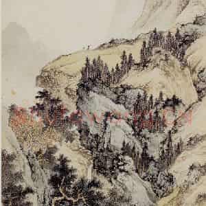 1936年 陈少梅《征聘图》国画山水作品图片鉴赏