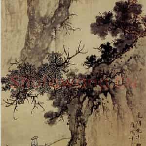 1946年 陈少梅《山水轴》国画山水作品图片鉴赏