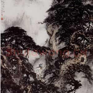 1964年 黎雄才《快马加鞭未下鞍》国画山水作品图片鉴赏