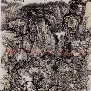 黄秋园《萧萧黄叶落无声》国画山水作品图片鉴赏