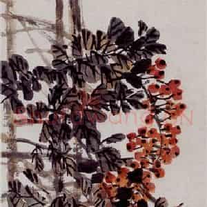 1918年 吴昌硕《花卉图》国画花鸟作品图片鉴赏