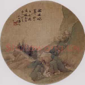 1893年 任预《山水》国画山水作品图片鉴赏