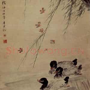 齐白石《松树》国画花鸟作品图片鉴赏