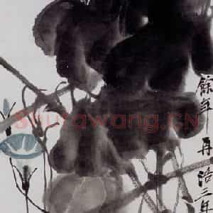 齐白石《牵牛花》国画花鸟作品图片鉴赏