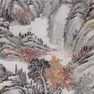 1928年 姚华《山水》国画山水作品图片鉴赏