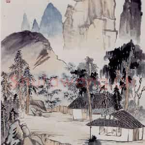 1945年 陈半丁《山水》国画山水作品图片鉴赏
