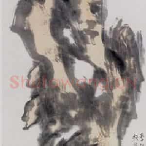 1982年 蒲华《石》国画花鸟作品图片鉴赏