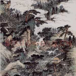1943年 肖愻《山水》国画山水作品图片鉴赏