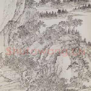 1948年 溥心畬《墨笔山水》国画山水作品图片鉴赏