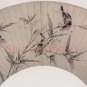 明代 周之冕《竹雀图》国画花鸟作品图片鉴赏