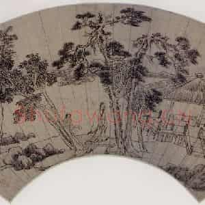 明代 周臣《山水》国画山水作品图片鉴赏