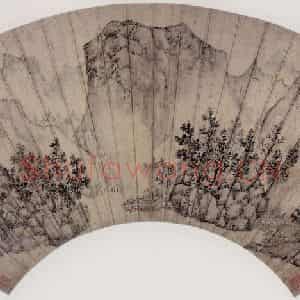 明代 吴彬《林峦秋色图》国画花鸟作品图片鉴赏