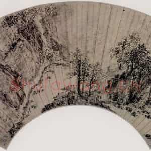 明代 张宏《山水》国画山水作品图片鉴赏