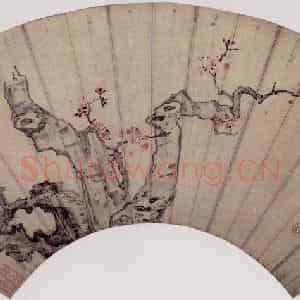 明代 陈洪绶《梅花》国画花鸟作品图片鉴赏