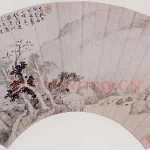 清代 戴本孝《溪山涨潦图》国画山水作品图片鉴赏
