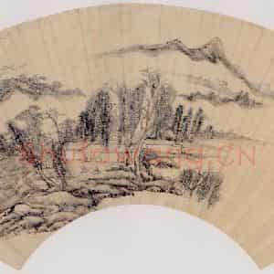 清代 王原祁《仿赵令穰山水》国画山水作品图片鉴赏