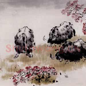 2002年 袁晓岑《玉龙春暖》国画花鸟写意作品图片鉴赏