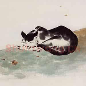 1985年 袁晓岑《酣睡》国画花鸟写意作品图片鉴赏