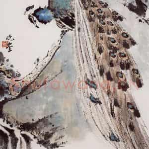 1985年 袁晓岑《泉声》国画花鸟写意作品图片鉴赏