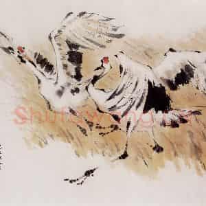 1989年 袁晓岑《起舞》国画花鸟写意作品图片鉴赏