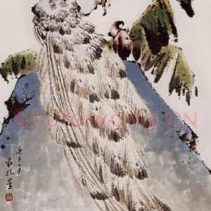 1990年 袁晓岑《高洁图》国画花鸟写意作品图片鉴赏