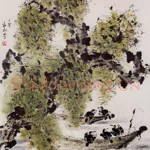 1999年 袁晓岑《滇池忆旧》国画花鸟写意作品图片鉴赏