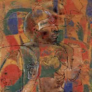 2004年 石虎《旧梦图》国画人物作品图片鉴赏