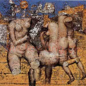 1993年 石虎《琼铭》国画人物作品图片鉴赏