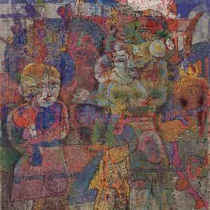 2003年 石虎《辕萌图》国画人物作品图片鉴赏