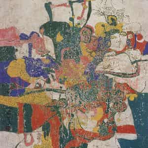 2004年 石虎《依风》国画人物作品图片鉴赏