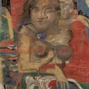 2004年 石虎《陌期图》国画人物作品图片鉴赏