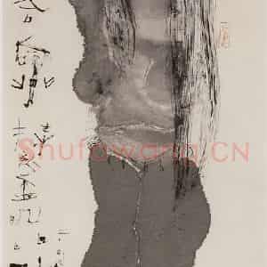 2004年 石虎《引颈 引颈无骨合向背》国画人物作品图片鉴赏
