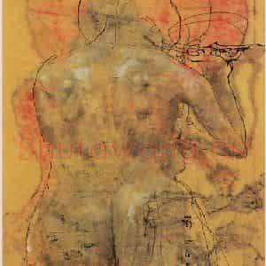 2004年 石虎《果衣图》国画人物作品图片鉴赏