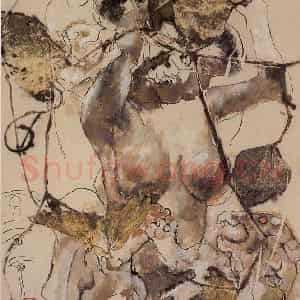 2002年 石虎《蔓春》国画人物作品图片鉴赏