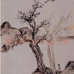 溥心畲《古木寒鸦》国画综合作品图片鉴赏