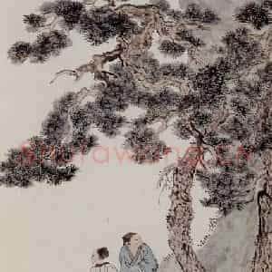 溥心畲《松涧鸣秋》国画综合作品图片鉴赏