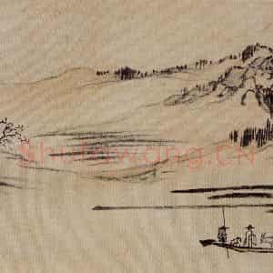 溥心畲《仿燕文贵山水手卷》国画综合作品图片鉴赏