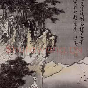 溥心畲《玉楼晴雪》国画山水作品图片鉴赏