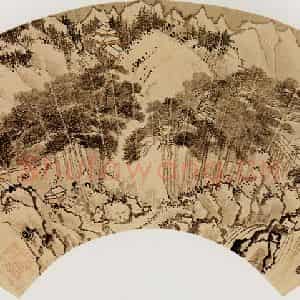 溥心畲《云迷金刹》国画山水作品图片鉴赏