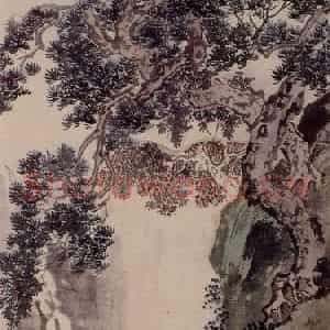 溥心畲《松涧飞泉》国画综合作品图片鉴赏