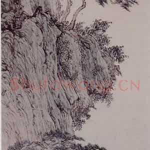 溥心畲《巫峡盘舟》国画山水作品图片鉴赏