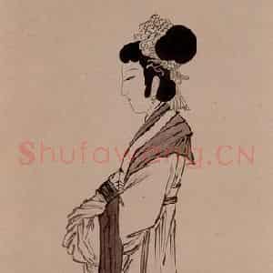 溥心畲《仕女图轴》国画人物作品图片鉴赏