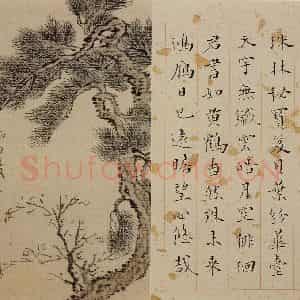 溥心畲《书画册页》国画花鸟作品图片鉴赏