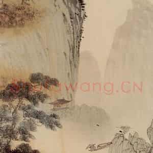 溥心畲《千峰暮雨》国画山水作品图片鉴赏