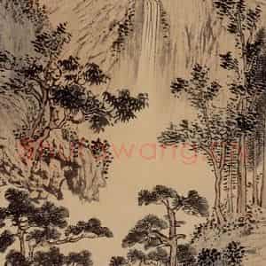 溥心畲《山水四条屏》国画山水作品图片鉴赏