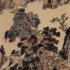 溥心畲《山水四条屏》国画山水作品图片鉴赏