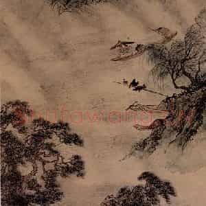1947年 溥心畲《风雨归舟》国画综合作品图片鉴赏