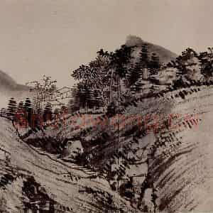 1949年 溥心畲《临文五峰山水卷》国画山水作品图片鉴赏
