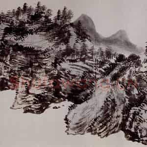 1949年 溥心畲《临文五峰山水卷》国画山水作品图片鉴赏
