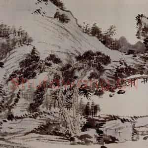 1949年 溥心畲《临文五峰山水卷》国画山水作品图片鉴赏